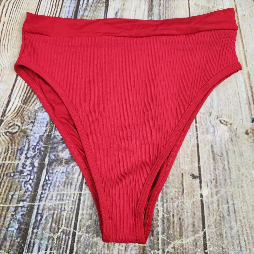 L*Space Frenchi Bitsy Bikini Bottom in Lipstick Red Size Small NWOT - Picture 2 of 5